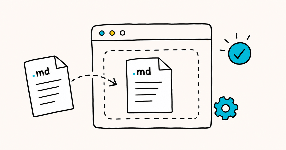 Dragging a .md file into an app window and setting it as the default application