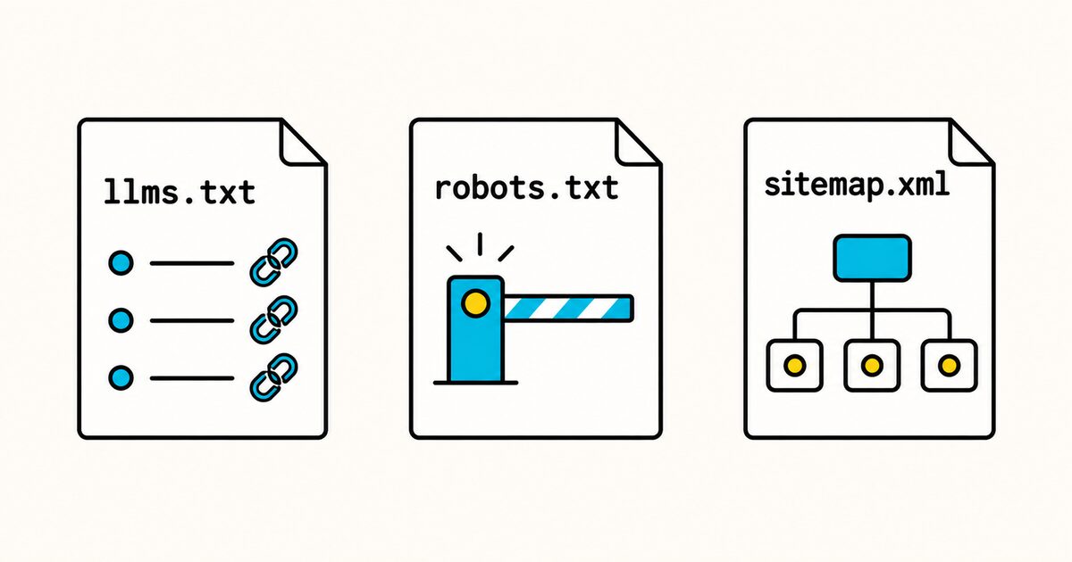 Comparison of llms.txt, robots.txt, and sitemap.xml