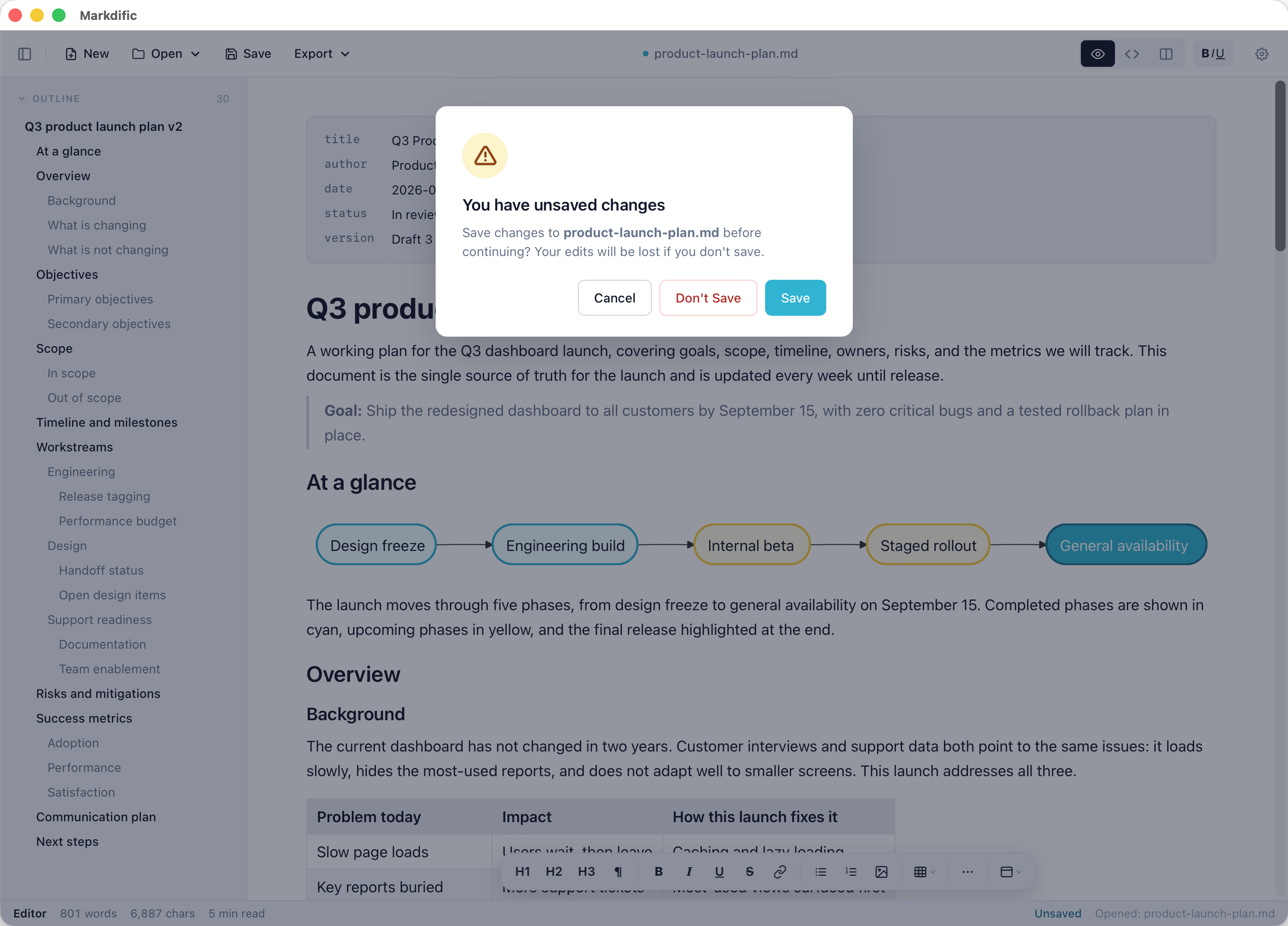 Markdific - Markdown Viewer & Editor for Mac and Windows
