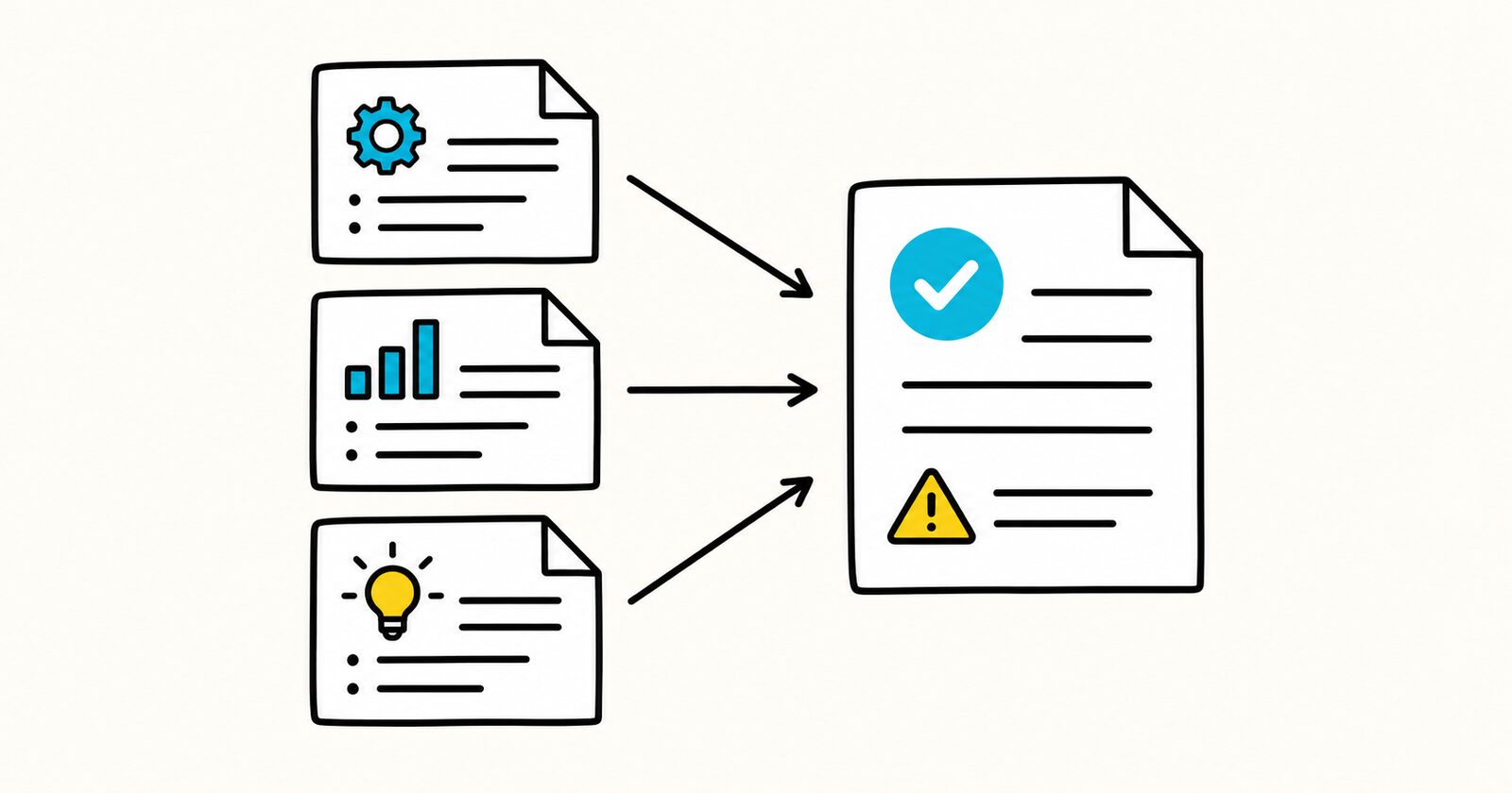 Three architecture options converging into one recorded decision with a consequence warning