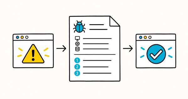 An error warning leading to a reproducible bug report and a verified fix