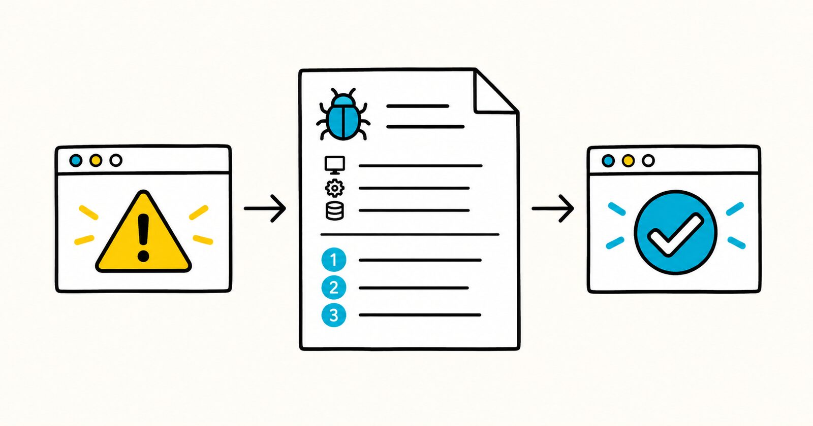 An error warning leading to a reproducible bug report and a verified fix