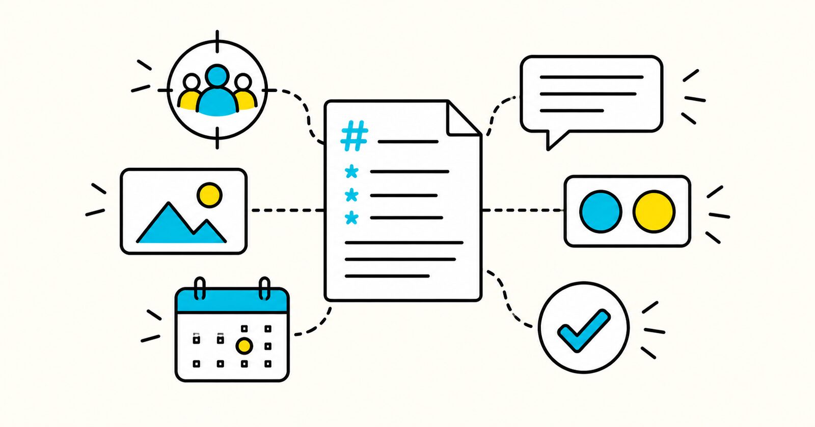 A creative brief connecting one audience and message to several approved deliverables