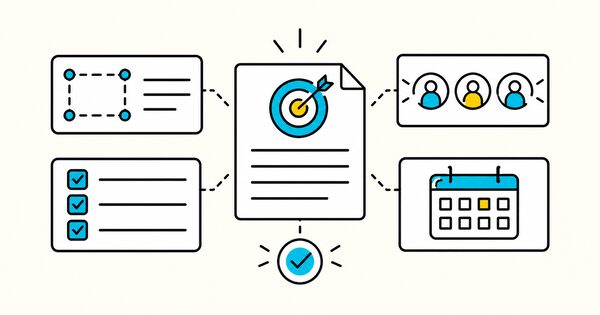 A concise one-page project brief connecting a goal, scope boundary, deliverables, and approval