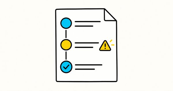A sequenced operating procedure with a warning point and final verification check