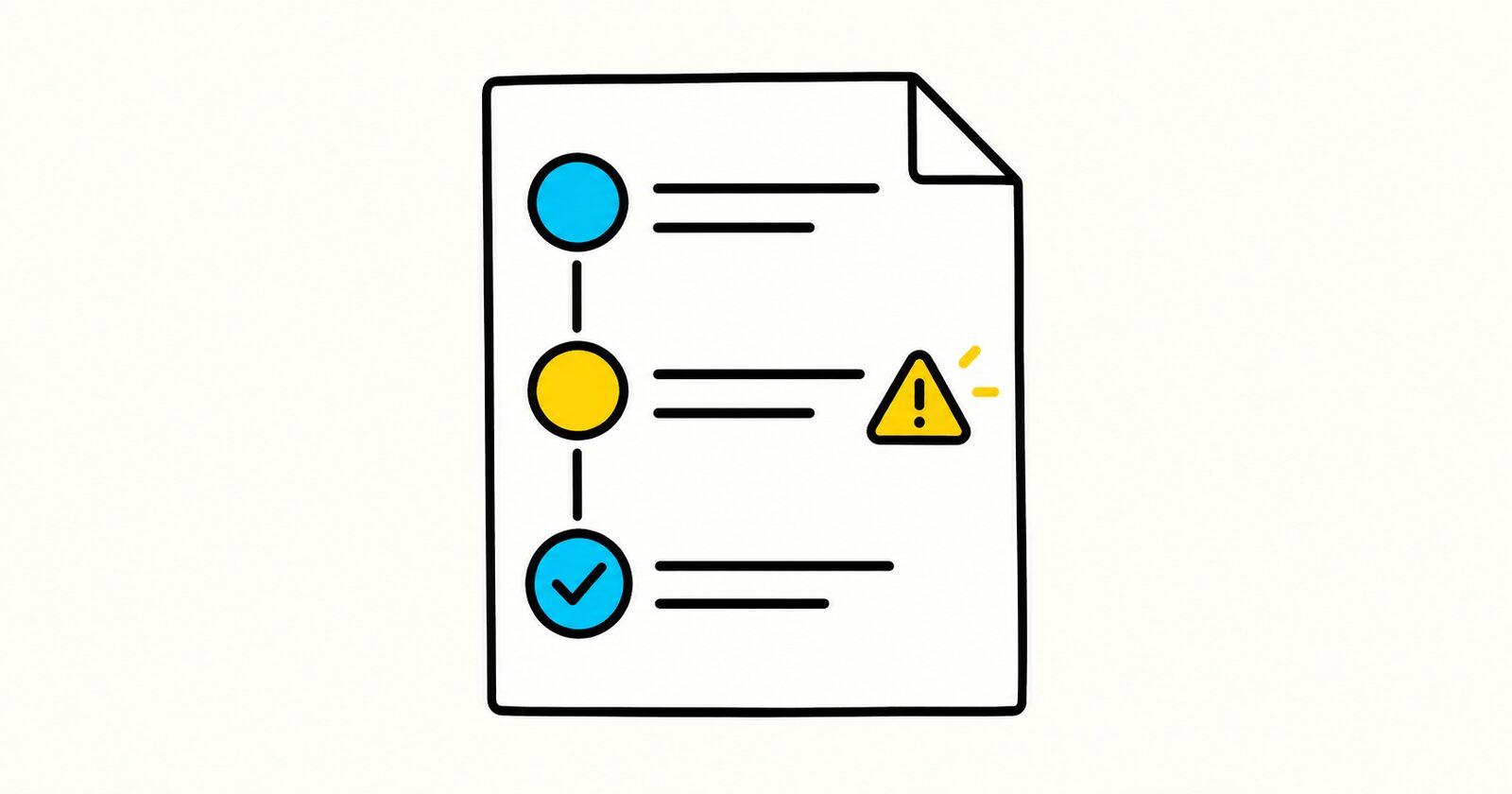 A sequenced operating procedure with a warning point and final verification check