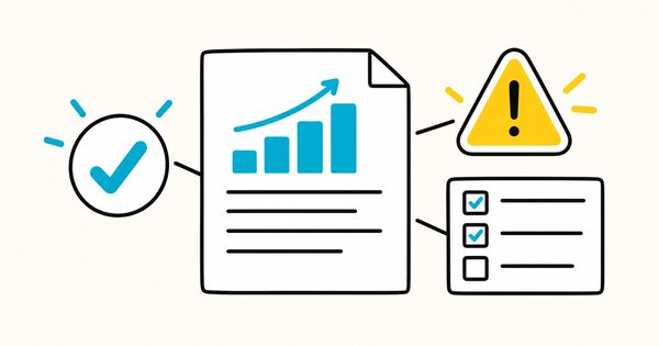 A weekly status report combining progress, completed work, risks, and next-step checkboxes